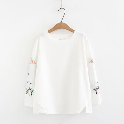 Long Sleeve Loose Bottoming Shirt for Middle-Aged Women