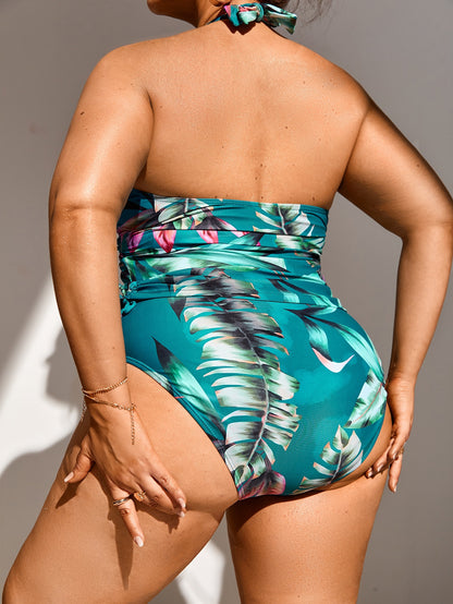 Large Size High Waist Tankini Set for Women