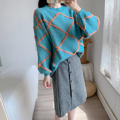 Plus Size Women's Fall/Winter Sweater Two-Piece Set