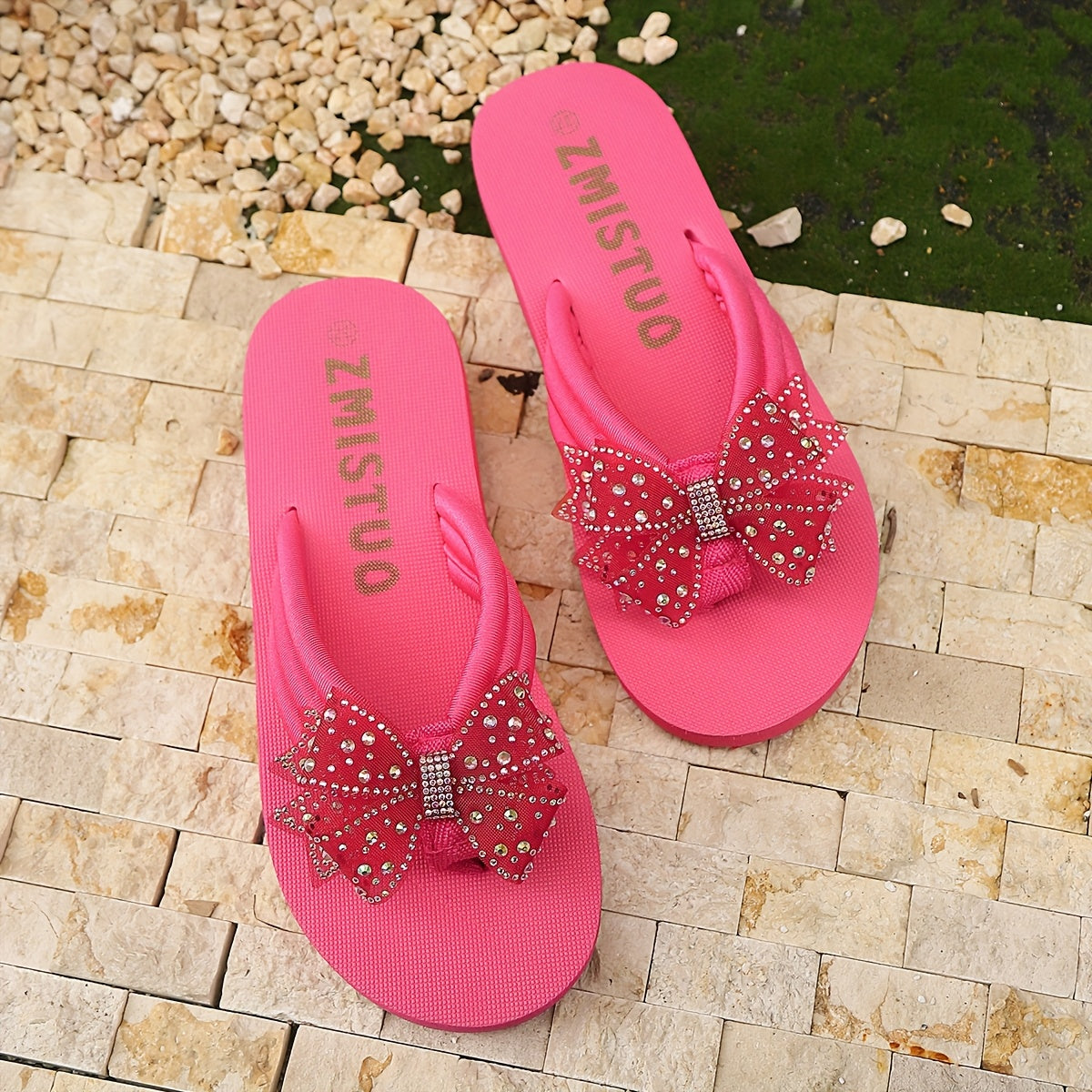 Women's Glitter Bow Flip-Flops