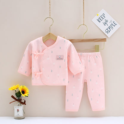 Pure Cotton Long Sleeve Baby Kimono Set for Newborns