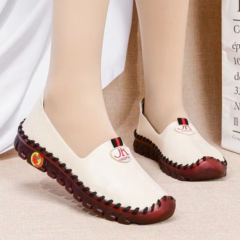 Comfortable Women's Casual Flat Leather Shoes for Daily Use
