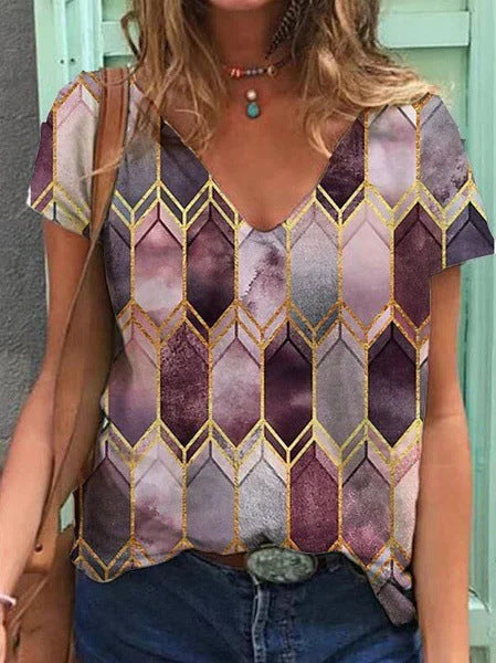 Plus Size Women's Casual V-Neck T-Shirt
