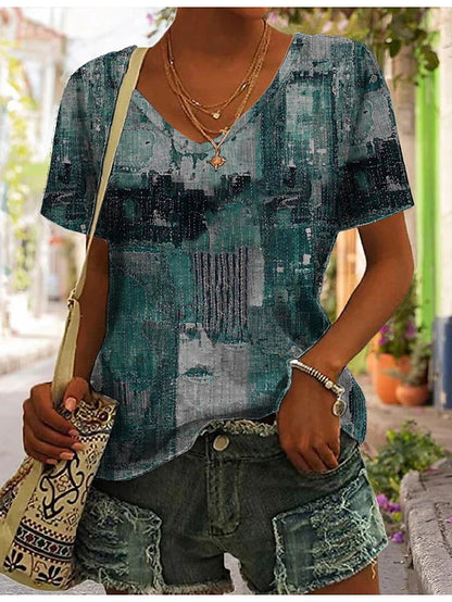 Plus Size Women's Casual V-Neck T-Shirt
