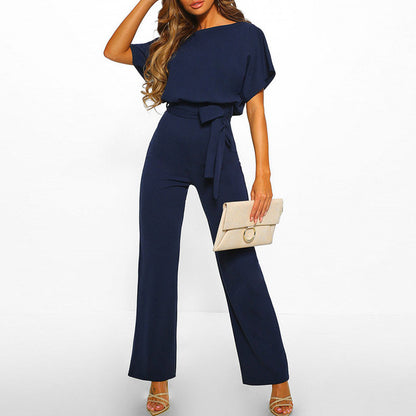 Elegant Plus Size Women’s Summer Jumpsuit with Wide Legs
