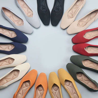 Knitted Flat Shoes with Soft Sole for Women