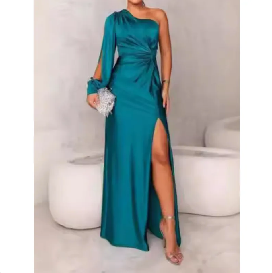 Elegant Waist-Tie Slim Fit Maxi Dress