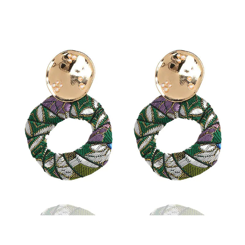 Stylish Alloy Pearl Fabric Earrings