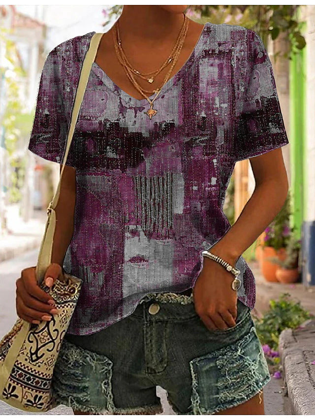 Plus Size Women's Casual V-Neck T-Shirt
