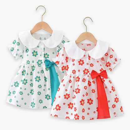 Girls' Short Sleeve Cotton Dress New Style