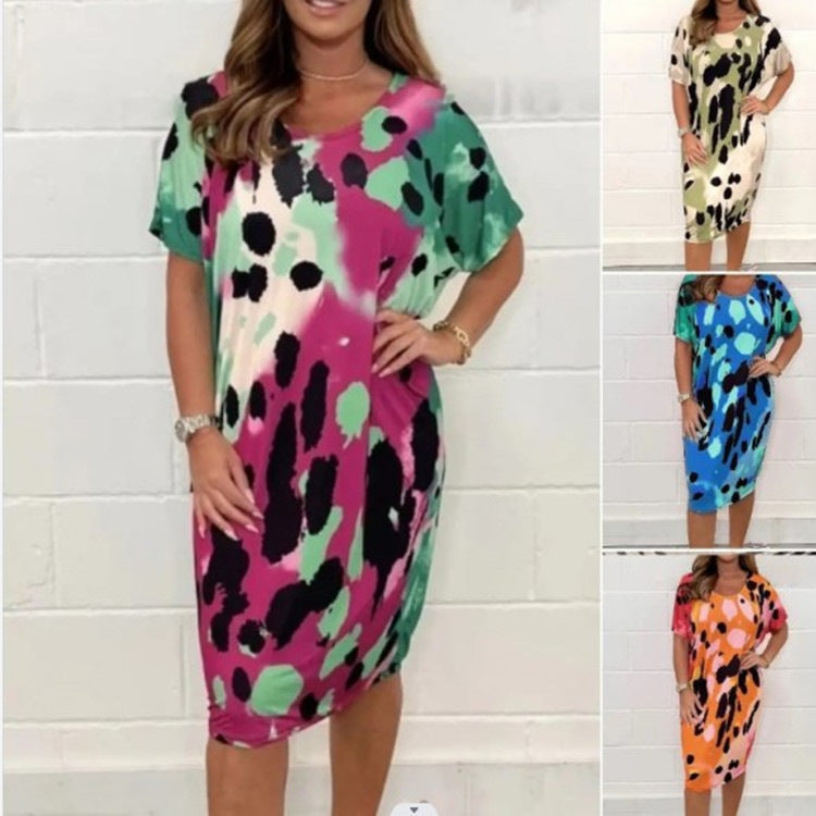 Summer Plus Size Floral Casual Dress for Women
