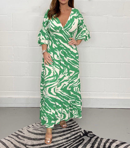 Fall/Winter Women's Casual Printed Dress
