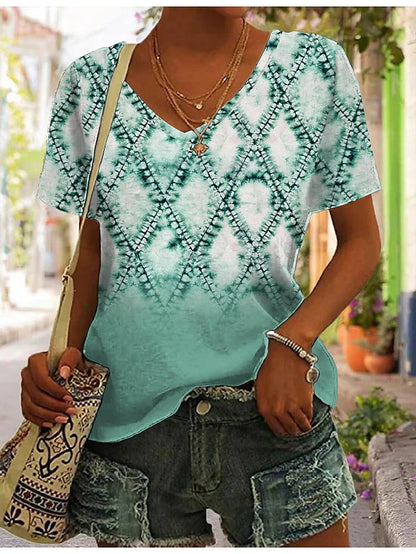 Plus Size Women's Casual V-Neck T-Shirt