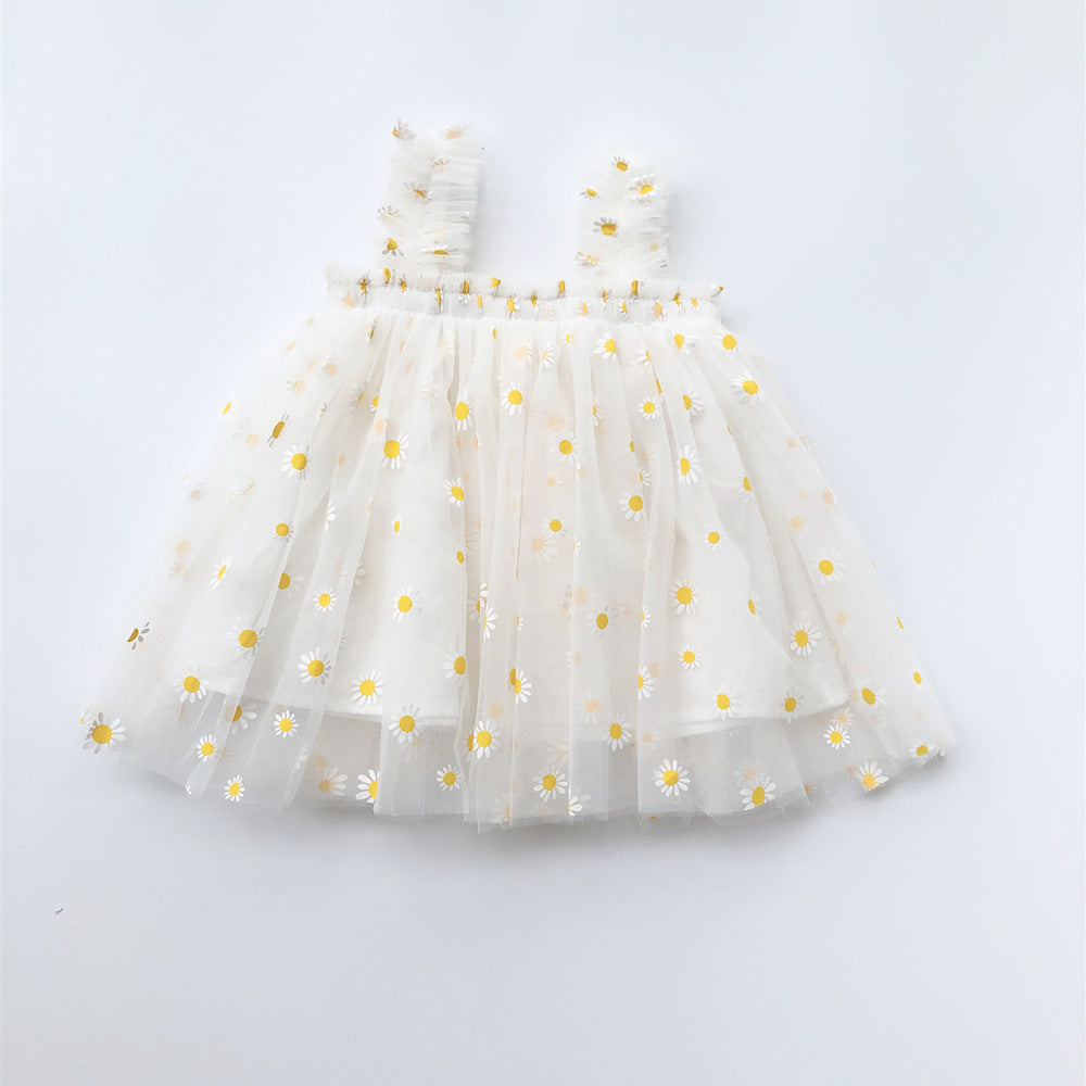 Summer New Girls' Embroidered Tulle Dress (Princess Style)