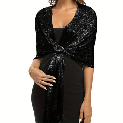 Elegant Golden and Silvery Shawl