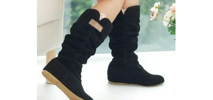 Flat Heels Lace Hollow Hook Suede Boots