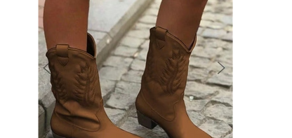 Western Cowboy Suede Boots Women Boots
