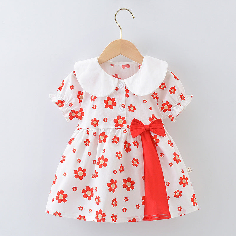 Girls' Short Sleeve Cotton Dress New Style