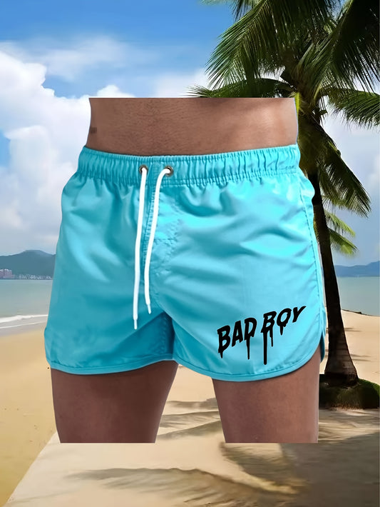 Men's Casual Sports Beach Shorts  Drawstring Waist, Pockets,