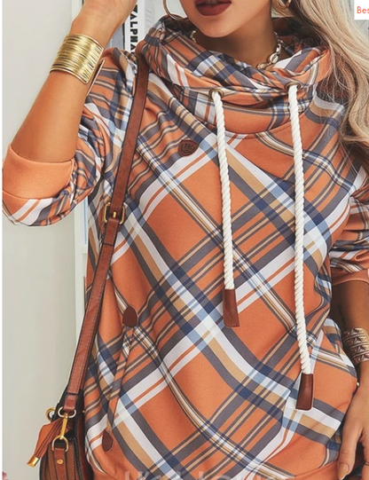 Women's Plus Size Long Printed Loose Top