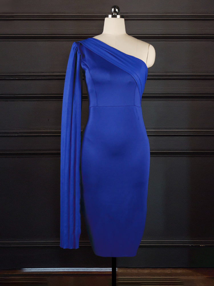 Elegant One Shoulder Plus Size Party Dress for Women