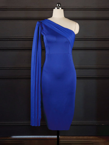Elegant One Shoulder Plus Size Party Dress for Women