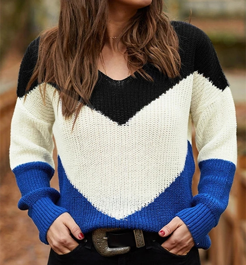 Popular V-Neck Loose Knit Sweater for All Seasons