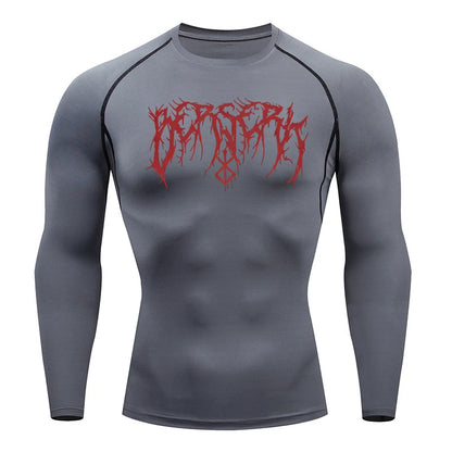 Men Athletic Quick Dry Compression Berserk Print T-shirts Tees