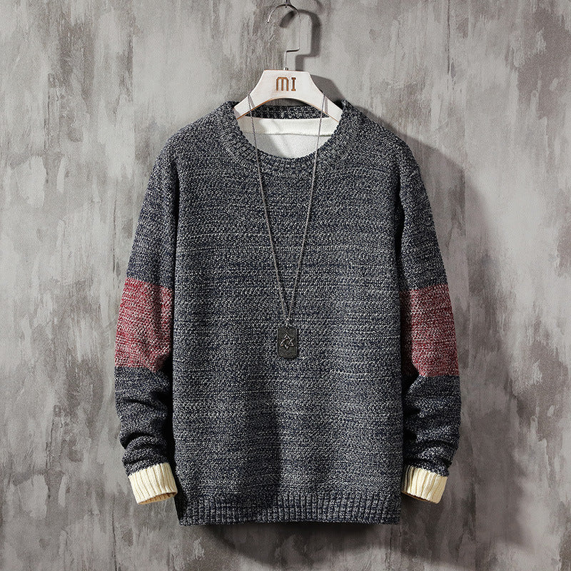 Plus Size Casual Color-Blocking Loose Sweater