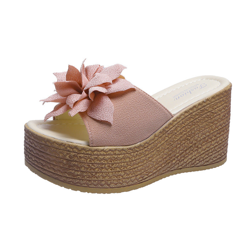 Women's Retro Flower Wedge Platform Sandals & Slippers