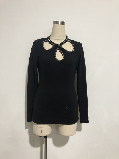 Sexy Women's Sheer Water Drop Top, Slim Fit Blouse