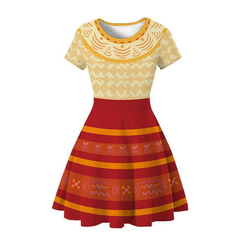 Encanto Style Girls Dress with Flutter Sleeves and Bag
