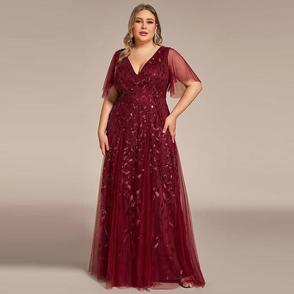 Plus Size Women's Sequined Fishtail Dress