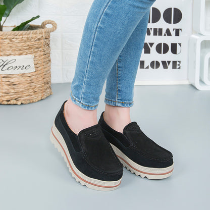 Women's Thick Sole Suede Height Increasing Shoes