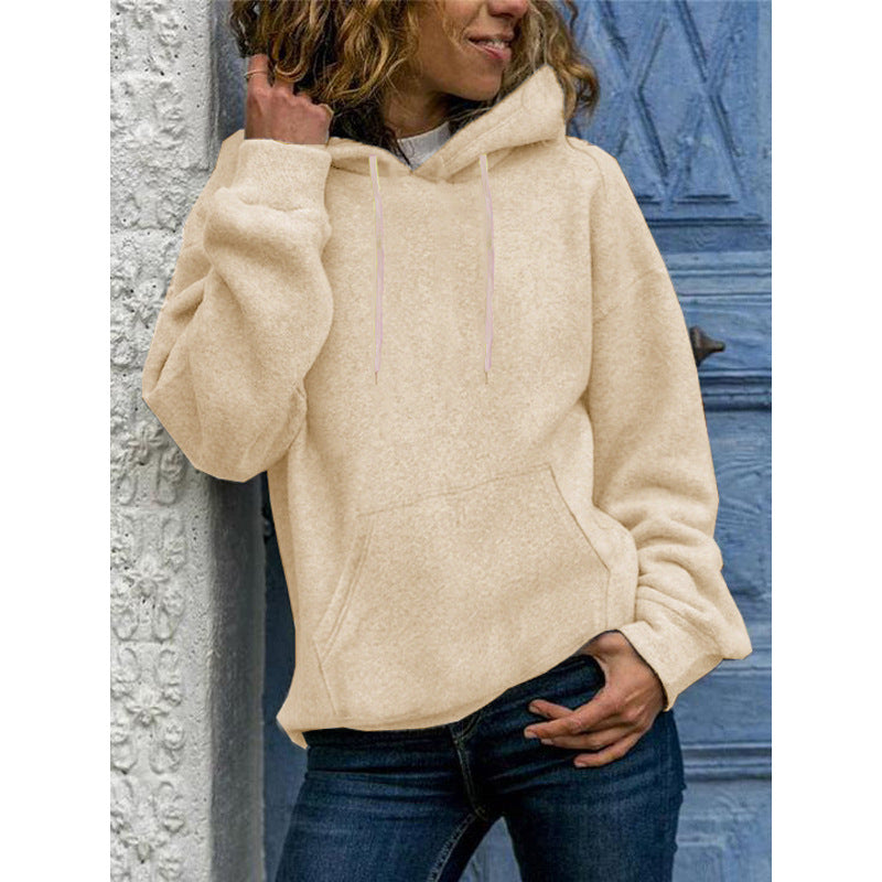Loose Fit Women's Solid Crew Neck Sweater