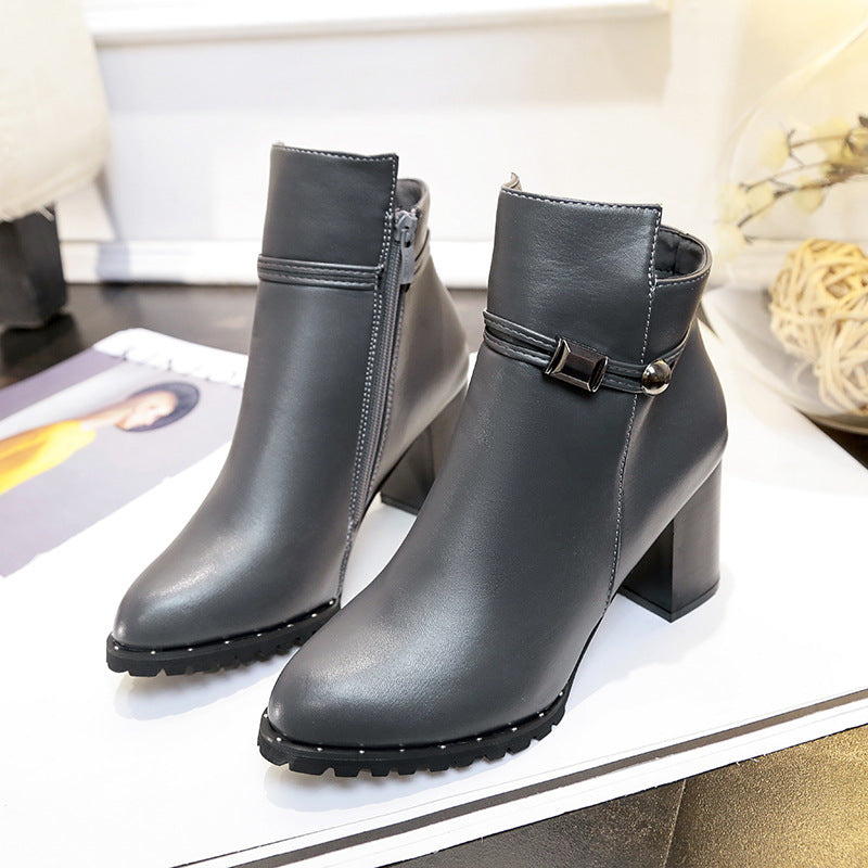 Women's Martin Boots, British Style Autumn-Winter Heels