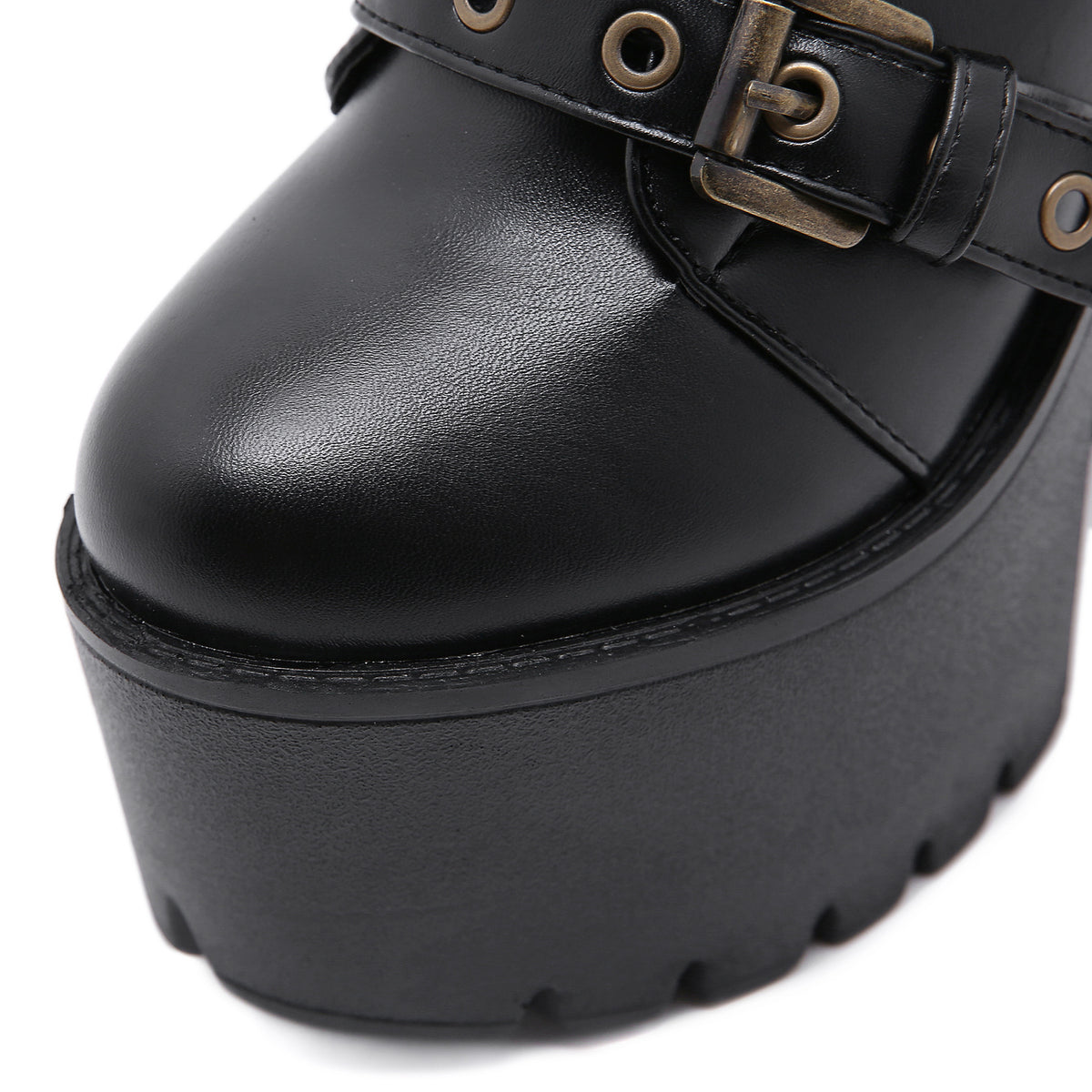Black Ankle Boots for Women with Zipper and High Heels