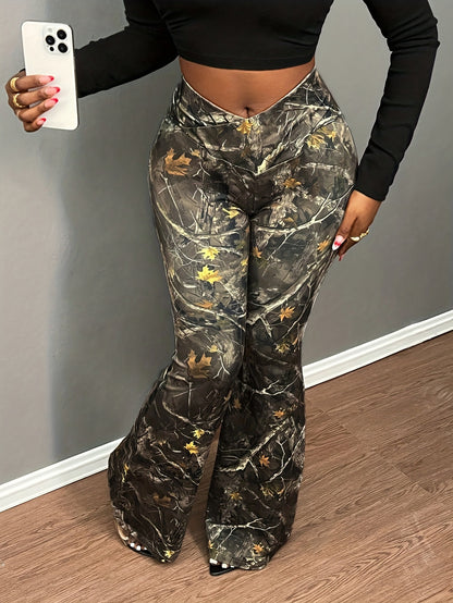 Plus-size Women's Printed Trousers