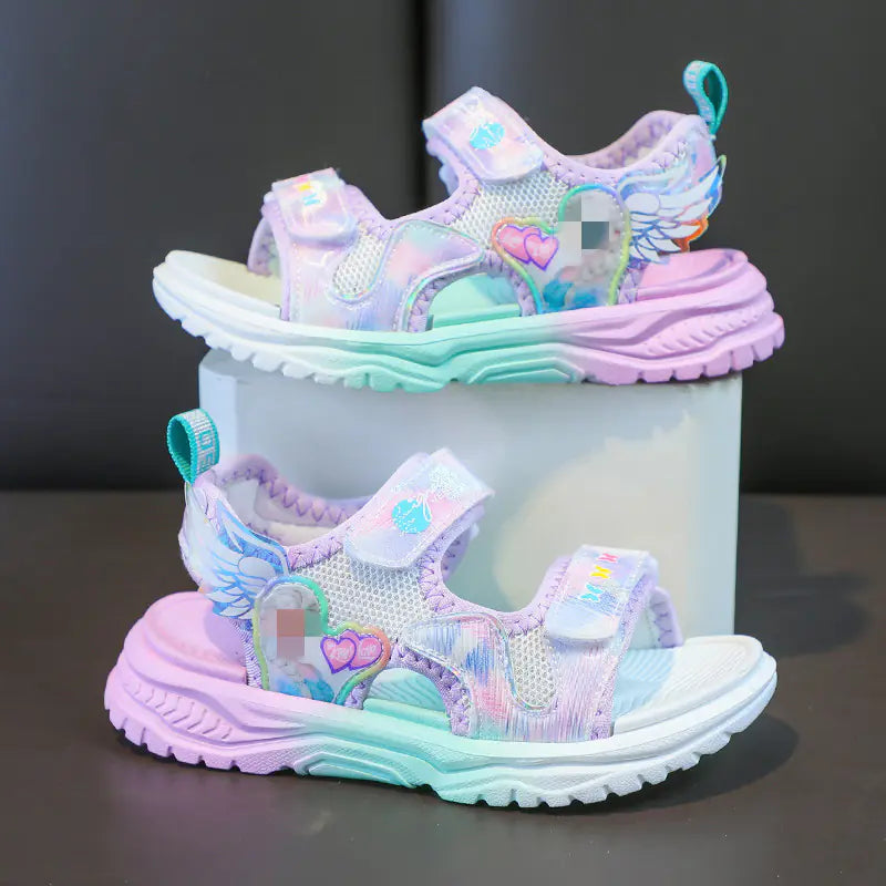 Summer New Girls' Sandals with Cartoon Wings