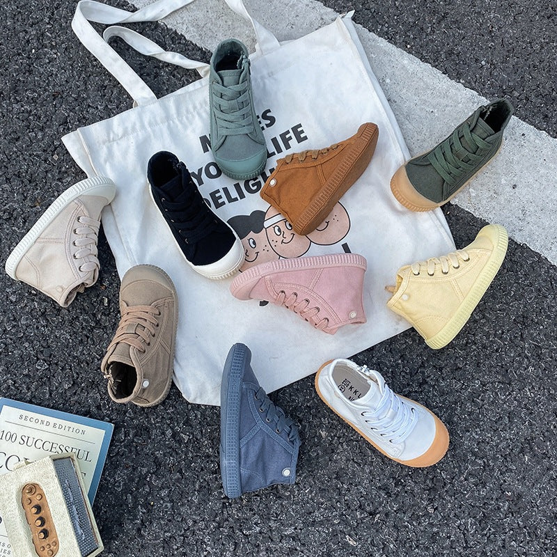 Autumn Winter Trendy High-Top Canvas Shoes for Boys