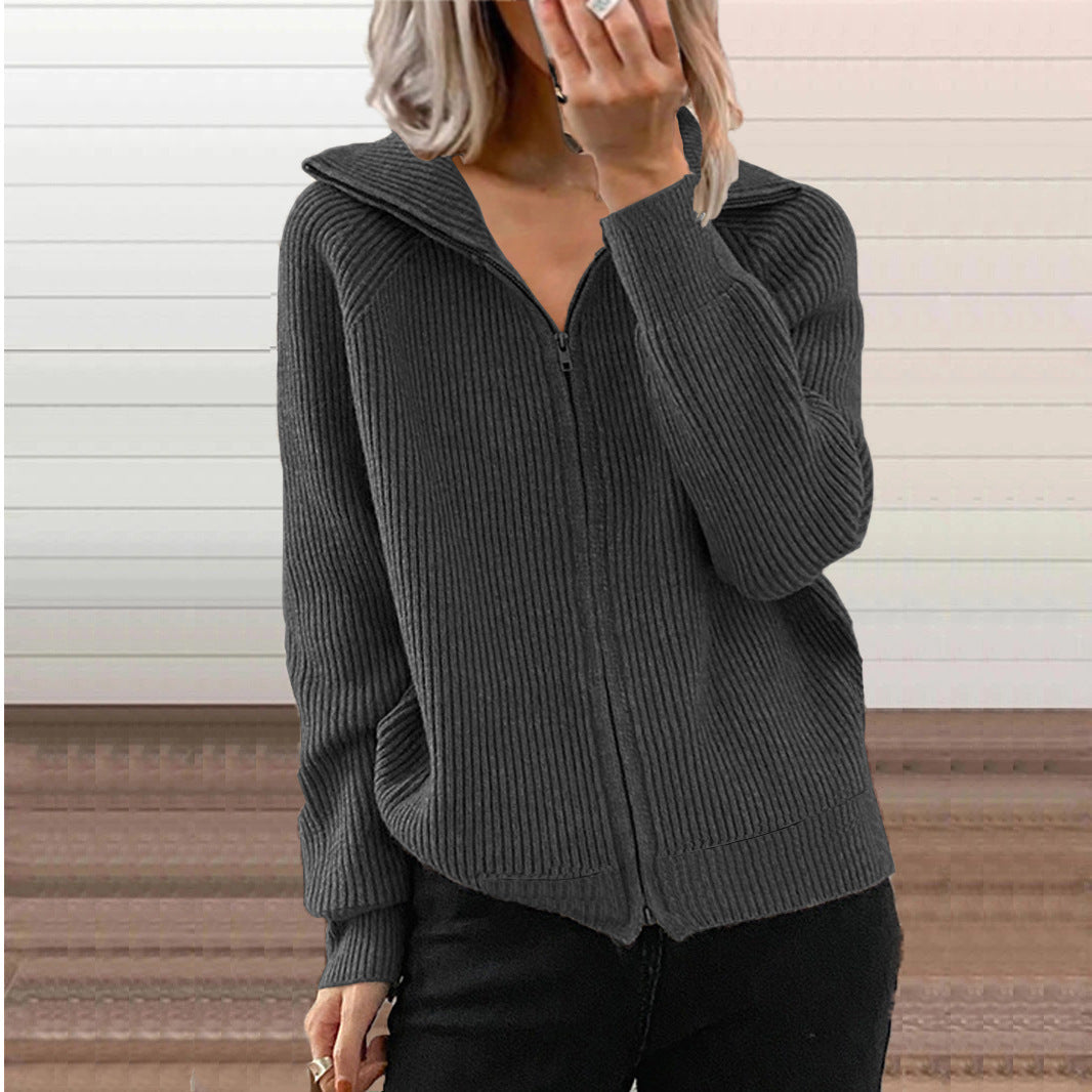 New Stripe Casual Loose Knitwear Coat for Women