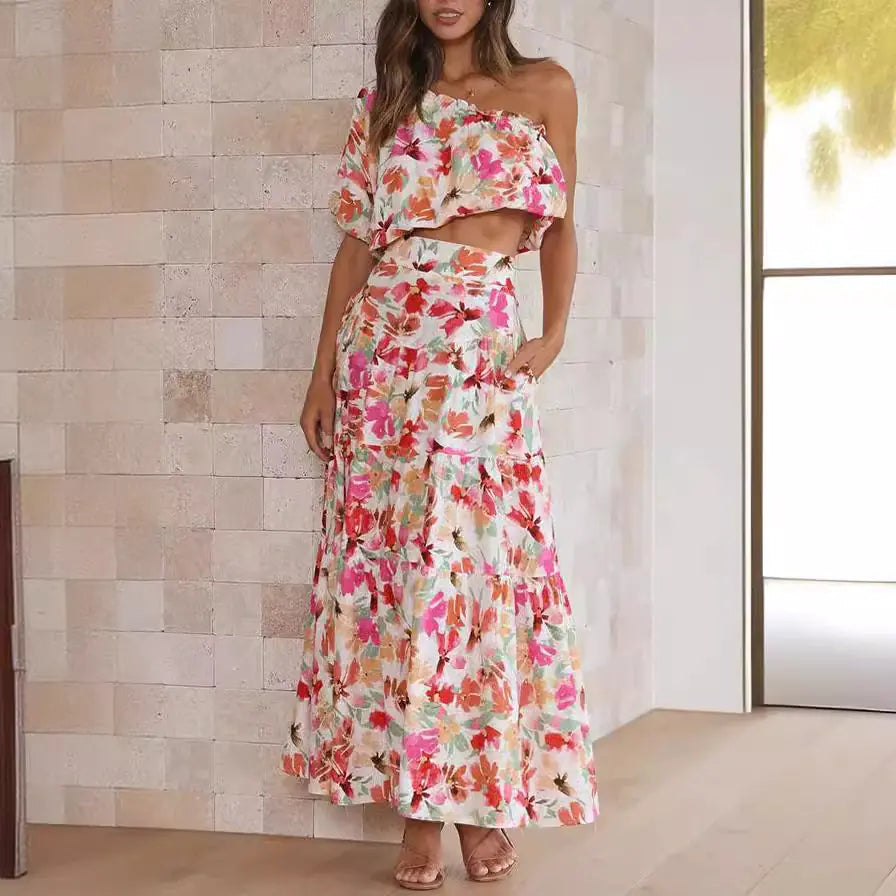 Women's Fashion Floral Two-Piece Set