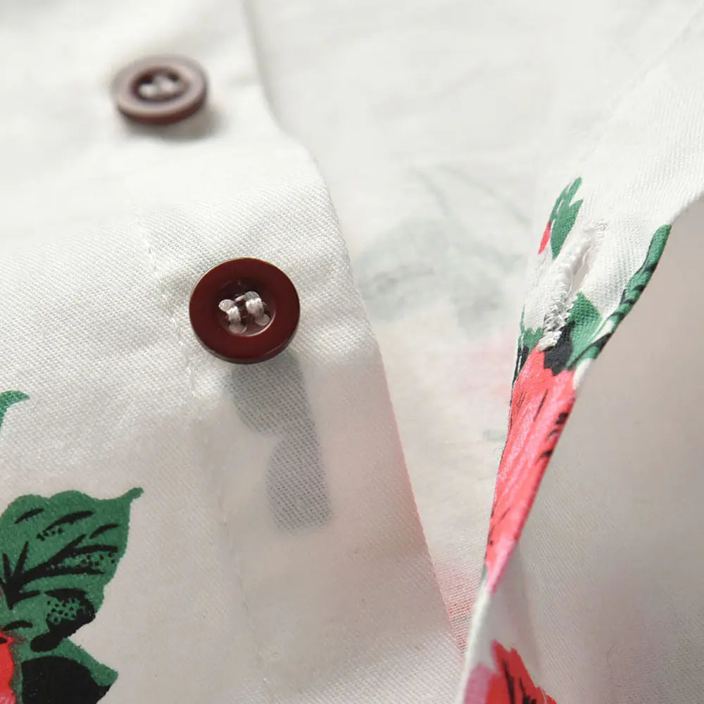 Floral Print Long Sleeve Shirt and Overalls Set