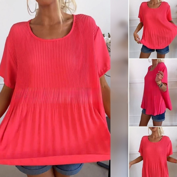 Plus Size Western Pleated Blouse