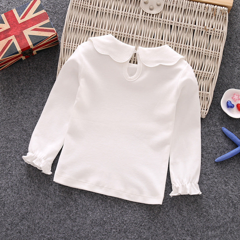 Cute Doll Collar Long Sleeve Top for Girls