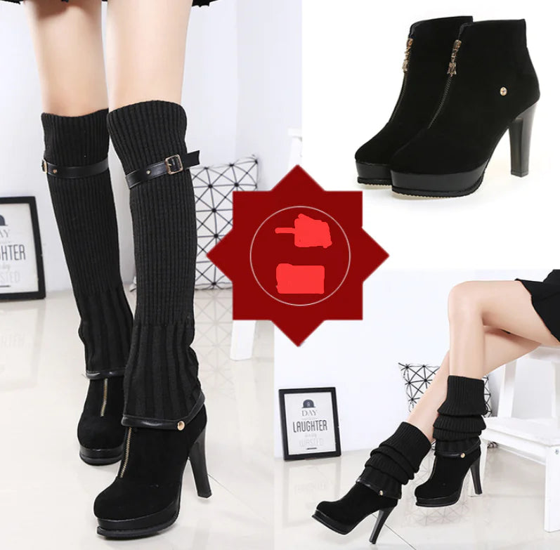New Women's Korean Style High Heel Knee-High Boots