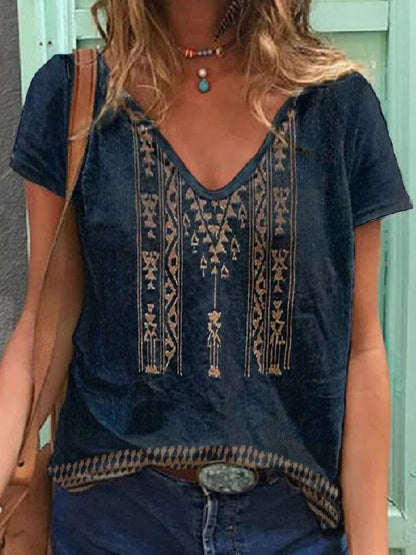 Plus Size Women's Casual V-Neck T-Shirt