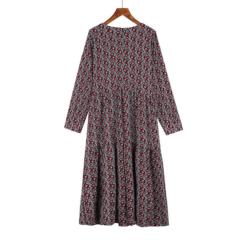 Plus Size Floral Dress for Women  European & American Style