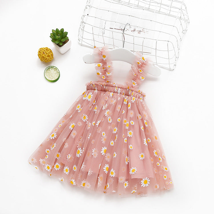 Summer New Girls' Embroidered Tulle Dress (Princess Style)
