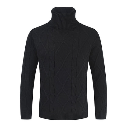 Loose Solid Color Turtleneck Sweater for Men